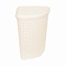 Корзина для белья угловая Violet Ротанг 60 л, слоновая кость, с крышкой фото