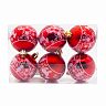 Набор елочных шаров Елочки, d 6 см, 6 шт, красный фото