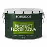 Эмаль для пола Komandor Protect Floor Aqua, акриловая, полуматовая, база С, бесцветная, 9 л фото