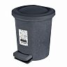Контейнер для мусора Spin&Clean Stone, с педалью и внутренним ведром, 6 л, темный камень фото