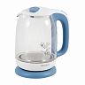 Стеклянный чайник электрический Energy E-281, 1,7 л, пластик голубой фото