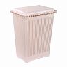 Корзина для белья Альтернатива Вязаное плетение, прямоугольная, 25 л, бежевая фото