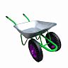 Тачка двухколесная строительно-садовая, 90 л, цельнорезиновые колеса фото