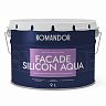 Краска фасадная Komandor Facade Silicon Aqua, глубокоматовая, база С, бесцветный, 9 л фото