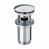 Донный клапан для раковины Wirquin Quick Clac, 1 1/4", удлиненный, крышка 63 мм, с переливом, хром фото
