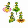Фигурка садовая Park Лягушка на цветке, на штекере, 60 см, микс фото