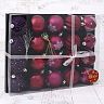 Набор елочных шаров Зимнее волшебство Лаурен снежинка, d 6 см, 20 шт, фиолетово-красный фото