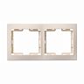 Рамка IEK Кварта РГ-2-ККм, 2 поста, горизонтальная, кремовый фото