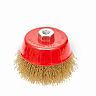 Щетка для УШМ Beorol, чашка, 100 мм, М14, латунированная гофрированная проволока фото