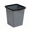 Ведро для мусора Violet, квадратное с фиксатором, 14 л, серый/черный фото