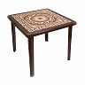 Стол пластиковый квадратный Стандарт Пластик Греческий орнамент 80x80x71 см шоколадный фото