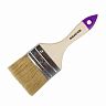 Кисть плоская Krafor №3, натуральная щетина, деревянная ручка, 75 мм фото