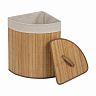 Корзина для белья угловая Рыжий кот BLB-07-N, бамбук, 48 л, бежевая фото