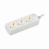 Удлинитель Generica У03, ПВС 3 x 1 мм², с заземлением, 3 розетки, 1,5 м, белый фото