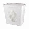Корзина для белья Альтернатива Плетенка Люкс, 85 л, белая фото
