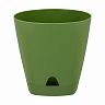 Горшок для цветов InGreen Amsterdam, с прикорневым поливом, 4 л, оливковый фото
