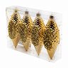 Набор елочных украшений Шишки, 4 x 12 см, 4 шт, золото фото