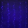 Электрогирлянда Vegas Занавес, с блоком питания, 6 нитей, 96 LED ламп, 1,5 x 1,5 м, синяя фото