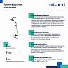 Душевая система с тропическим душем Milardo Rora, со смесителем, черный матовый фото