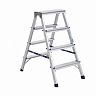 Стремянка двухсторонняя Alumet AD7204, алюминиевая, 2 x 4 ступени, 0,91 м фото