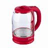 Стеклянный чайник электрический Матрена MA-007, 1,8 л, вишневый фото
