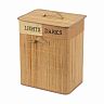 Корзина для белья Рыжий кот BLB-10-N, бамбук, 2 секции, 60 л, бежевая фото