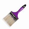 Кисть плоская Krafor №4, искусственная щетина, пластиковая ручка, 100 мм фото