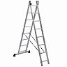 Лестница-стремянка двухсекционная Alumet H2 5208, алюминиевая, 2 x 8 ступеней, 3,15 - 4 м фото