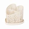 Подставка для столовых приборов Альтернатива Сердце, 16,5 x 16,5 x 15,3 см, бежевая фото