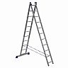 Лестница-стремянка двухсекционная Alumet H2 5211, алюминиевая, 2 x 11 ступеней, 3,1 - 5,06 м фото