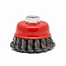 Щетка для УШМ Кедр, чашка, 100 мм, М14, крученая проволока 0,5 мм фото