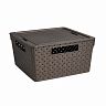 Корзина для хранения Violet Береста, с крышкой, 29,4 x 29,4 x 15,1 см, венге фото