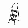 Стремянка стальная Nika, 3 широкие ступени, 1,211 м, черная фото