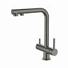 Смеситель для кухни IDDIS Umbra, с выдвижным изливом и подключением к фильтру, графит фото