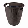 Кашпо напольное InGreen Rattan, с внутренним горшком, 20 л, горький шоколад фото