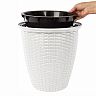 Кашпо напольное InGreen Rattan, с внутренним горшком, 10 л, белоснежный жасмин фото