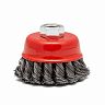 Щетка для УШМ Кедр, чашка, 125 мм, М14, крученая проволока 0,5 мм фото