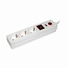 Сетевой фильтр IEK СФ-03К-выкл, 3,5 кВт, 16 А, с заземлением, с кнопкой, 3 розетки, 1,5 м, белый фото
