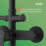 Душевая система с тропическим душем IDDIS Ray, черная матовая фото