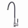 Смеситель для кухни PLStart PG54022B27, с гибким изливом, хром/серый фото
