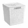 Корзина для хранения Violet Лофт, с крышкой, 29,4 x 29,4 x 30,1 см, белая фото