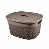Корзина для хранения Plast Team Oslo, с крышкой, 6 л, шоколадный мокко фото