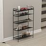 Подставка для обуви ЗМИ Женева 25, 5-ти полочная, 65 x 27 x 106 см, черная фото
