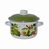 Кастрюля эмалированная СтальЭмаль Авокадо с крышкой, 2 л фото