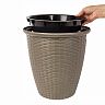 Кашпо напольное InGreen Rattan, с внутренним горшком, 10 л, французский платан фото