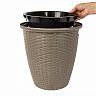 Кашпо напольное InGreen Rattan, с внутренним горшком, 30 л, французский платан фото