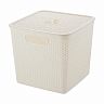 Корзина для хранения Keeplex Rattan, с крышкой, 30 x 30 x 28 см, белое облако фото