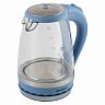 Стеклянный чайник электрический Energy E-279, 1,5 л, пластик синий фото
