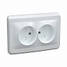Розетка двойная встраиваемая IEK Вега, без заземления, 10 А, 250 В, IP20, белая фото