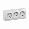 Розетка тройная накладная IEK Glory, без заземления, 10 А, 250 В, IP20, белая фото